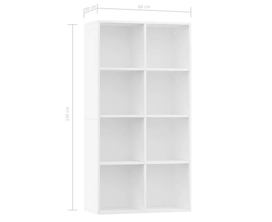 Bibliotecă/servantă, alb, 66x30x130 cm, pal, 11 image