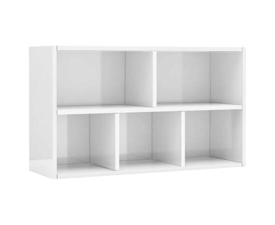 Bibliotecă/servantă, alb extralucios, 50x25x80 cm, pal, 8 image