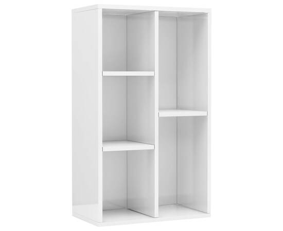 Bibliotecă/servantă, alb extralucios, 50x25x80 cm, pal, 2 image