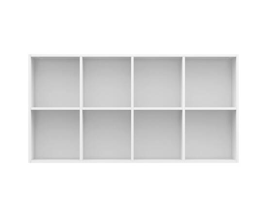 Bibliotecă/servantă, alb extralucios, 66x30x130 cm, pal, 9 image