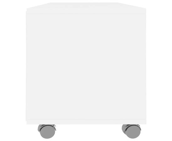 Comodă tv cu rotile, alb, 90x35x35, pal, 5 image