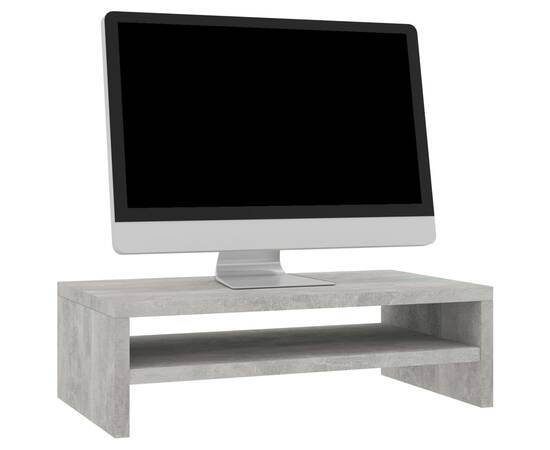 Suport monitor, gri beton, 42 x 24 x 13 cm, pal, 3 image