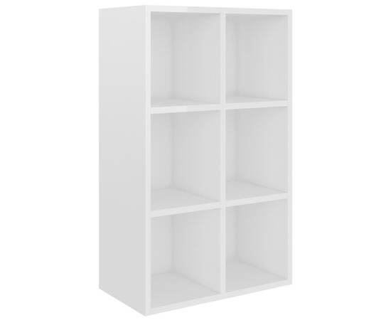 Bibliotecă/servantă, alb extralucios, 66x30x97,8 cm, pal, 2 image