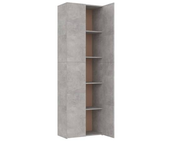 Dulap de birou, gri beton, 60x32x190 cm, pal, 5 image
