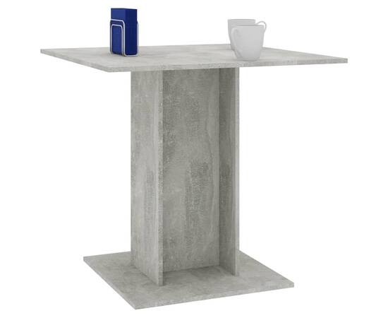 Masă de bucătărie, gri beton, 80x80x75 cm, pal, 3 image