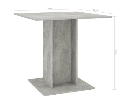 Masă de bucătărie, gri beton, 80x80x75 cm, pal, 6 image