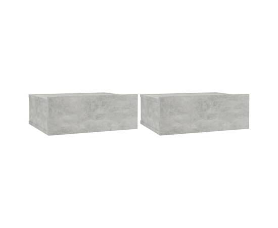 Noptiere suspendate, 2 buc., gri beton, 40x30x15 cm, pal, 2 image