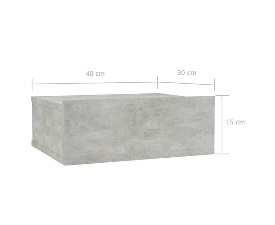 Noptiere suspendate, 2 buc., gri beton, 40x30x15 cm, pal, 7 image