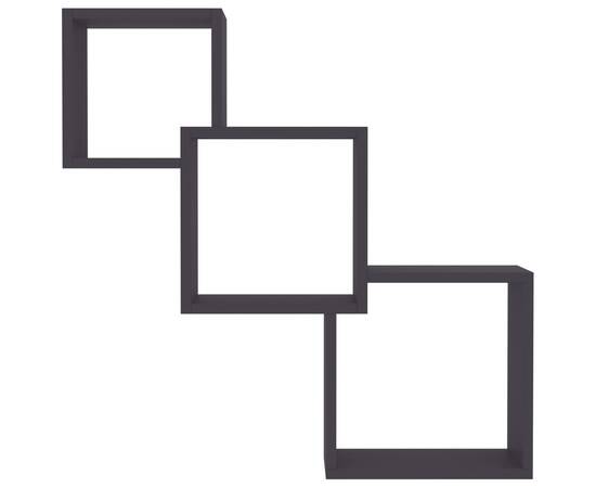 Rafturi de perete, cub, gri, 84,5x15x27 cm, pal, 4 image