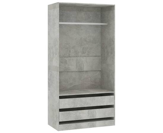 Șifonier, gri beton, 100x50x200 cm, pal, 2 image