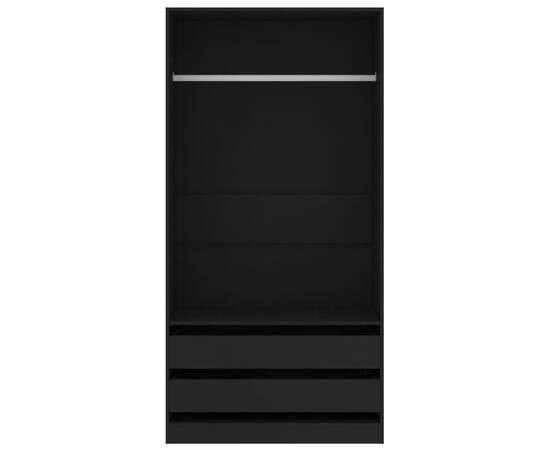 Șifonier, negru, 100x50x200 cm, pal, 4 image