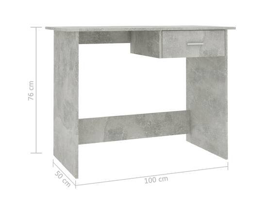 Birou, gri beton, 100 x 50 x 76 cm, pal, 6 image