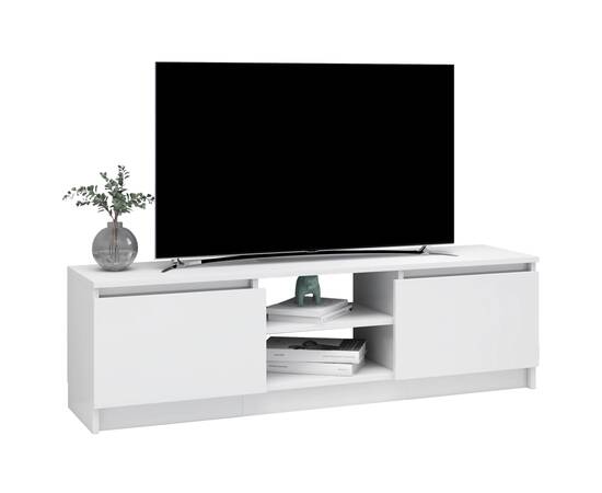 Comodă tv, alb extralucios, 120 x 30 x 35,5 cm, pal, 3 image