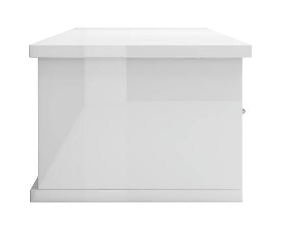 Dulap de perete cu sertare, alb extralucios, 88x26x18,5 cm, pal, 5 image