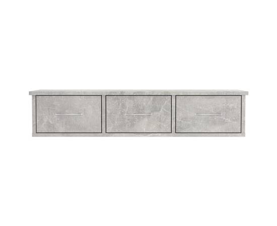 Dulap de perete cu sertare, gri beton, 88x26x18,5 cm, pal, 4 image