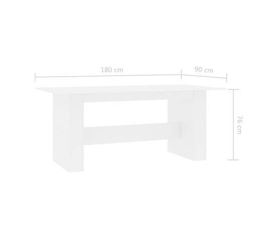 Masă de bucătărie, alb, 180 x 90 x 76 cm, pal, 7 image