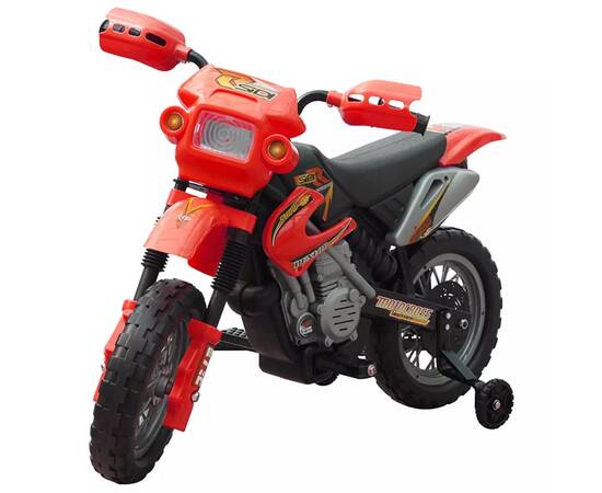 Motocicletă copii 2 km/h cu acumulator roşu