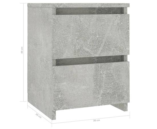 Noptieră, gri beton, 30 x 30 x 40 cm, pal, 6 image