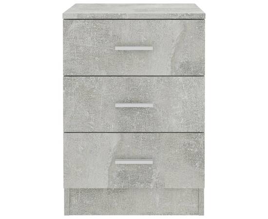 Noptiere, 2 buc., gri beton, 38x35x56 cm, pal, 4 image
