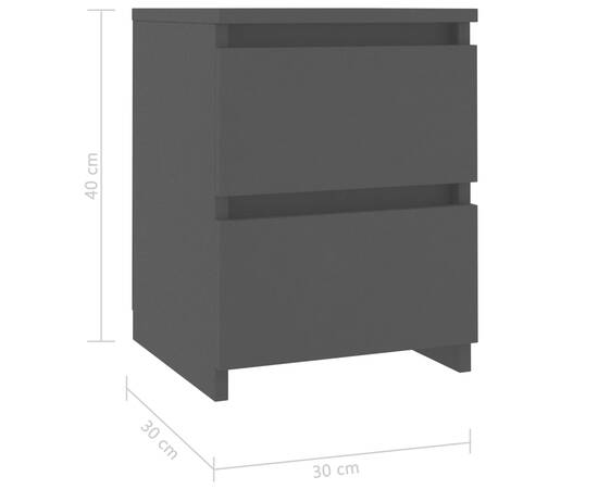 Noptiere, 2 buc., negru, 30 x 30 x 40 cm, pal, 7 image