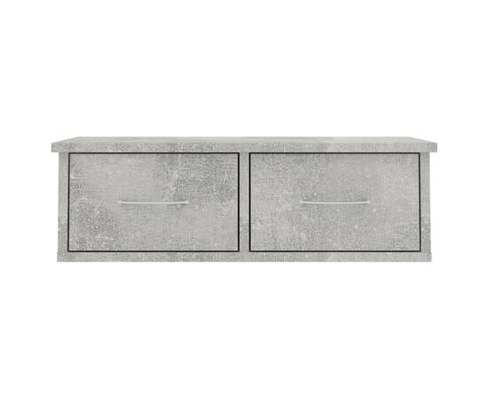Raft de perete cu sertare, gri beton, 60x26x18,5 cm, pal, 4 image