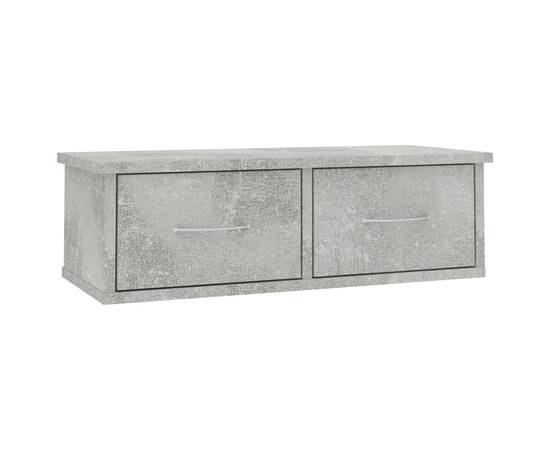 Raft de perete cu sertare, gri beton, 60x26x18,5 cm, pal, 2 image
