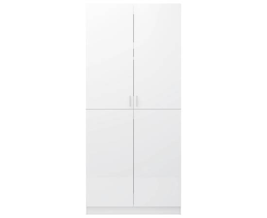 Șifonier, alb extralucios, 80x52x180 cm, pal, 6 image