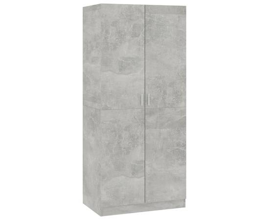 Șifonier, gri beton, 80x52x180 cm, pal, 2 image