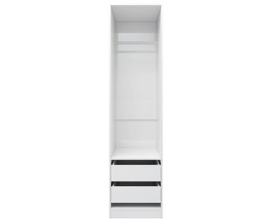 Șifonier cu sertare, alb extralucios, 50x50x200 cm, pal, 4 image