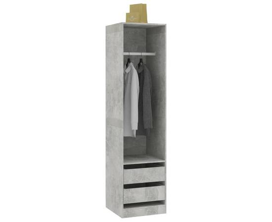 Șifonier cu sertare, gri beton, 50x50x200 cm, pal, 3 image