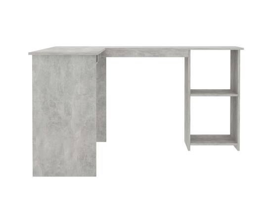 Birou de colț în formă de l, gri beton, 120 x 140 x 75 cm, pal, 5 image