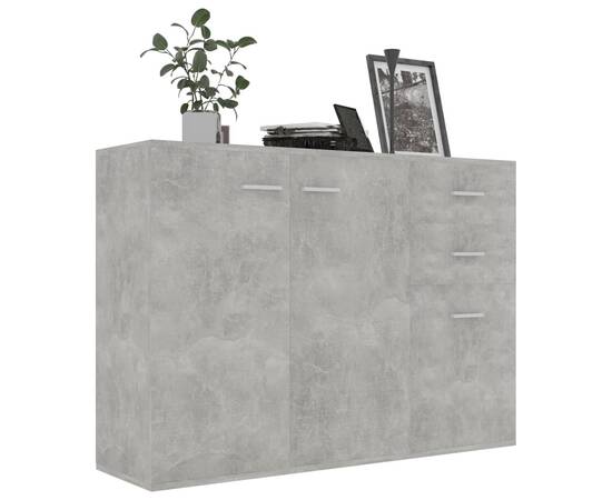 Servantă, gri beton, 105x30x75 cm, pal, 3 image