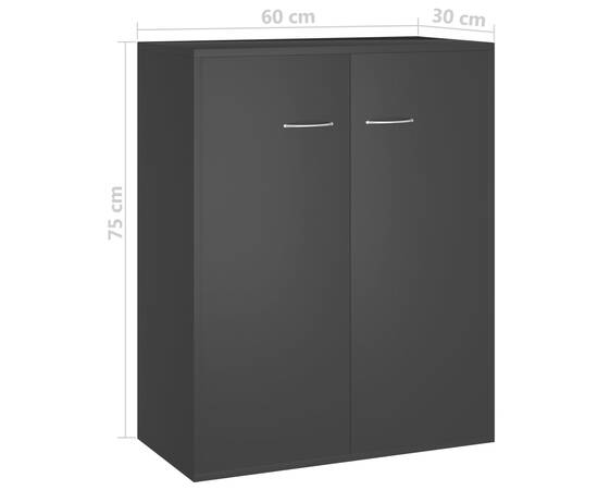 Servantă, negru, 60 x 30 x 75 cm, pal, 7 image