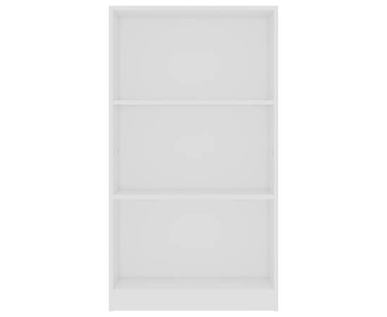 Bibliotecă cu 3 rafturi, alb, 60 x 24 x 108 cm, pal, 4 image