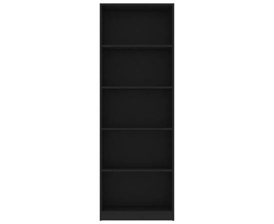 Bibliotecă cu 5 rafturi, negru, 60 x 24 x 175 cm, pal, 4 image