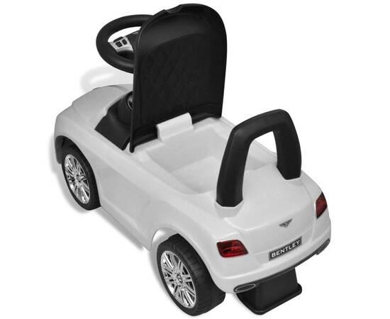 Mașină pentru copii fără pedale bentley alb, 8 image