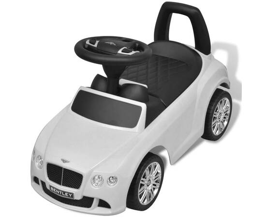 Mașină pentru copii fără pedale bentley alb, 6 image