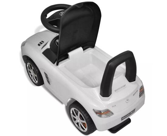 Mașină pentru copii fără pedale mercedes benz alb, 8 image