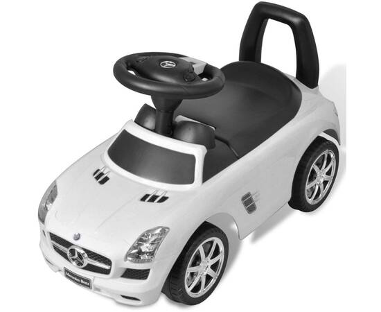 Mașină pentru copii fără pedale mercedes benz alb, 5 image