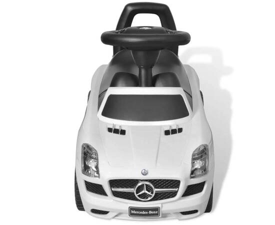 Mașină pentru copii fără pedale mercedes benz alb, 3 image