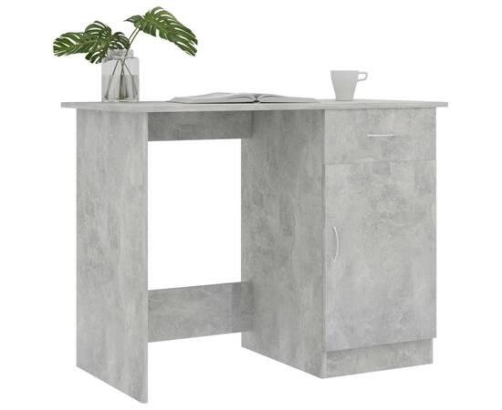 Birou, gri beton, 100 x 50 x 76 cm, pal, 3 image