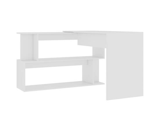Birou de colț, alb, 200 x 50 x 76 cm, pal, 4 image