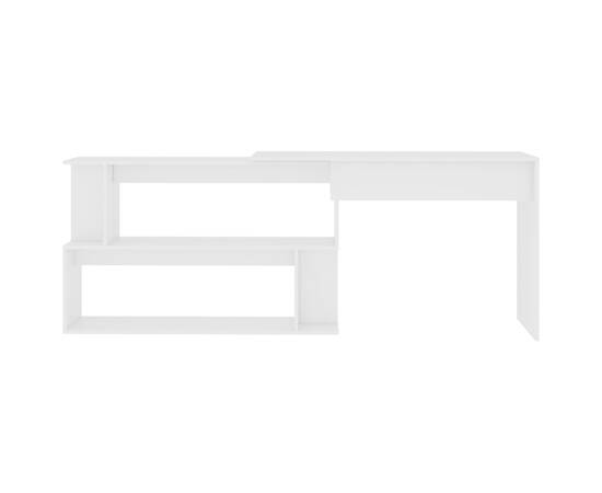 Birou de colț, alb, 200 x 50 x 76 cm, pal, 5 image