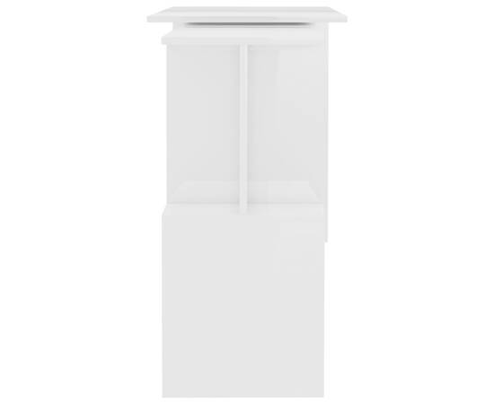 Birou de colț, alb extralucios, 200 x 50 x 76 cm, pal, 6 image