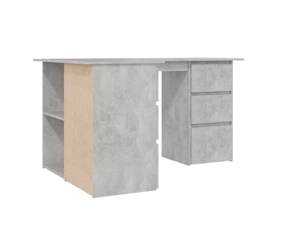 Birou de colț, gri beton, 145 x 100 x 76 cm, pal, 6 image