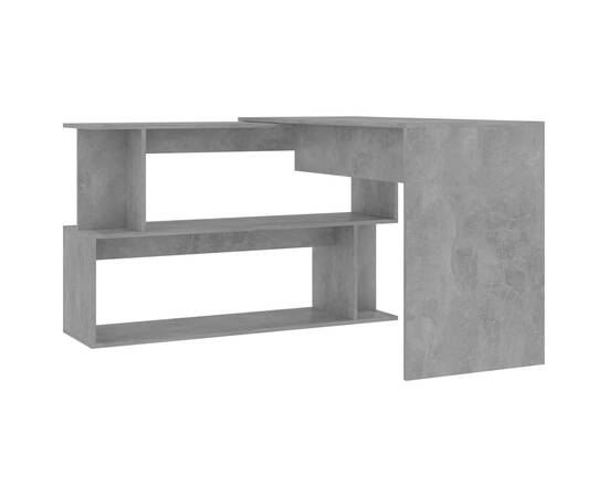 Birou de colț, gri beton, 200 x 50 x 76 cm, pal, 5 image