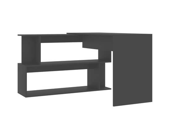 Birou de colț, negru, 200 x 50 x 76 cm, pal, 5 image