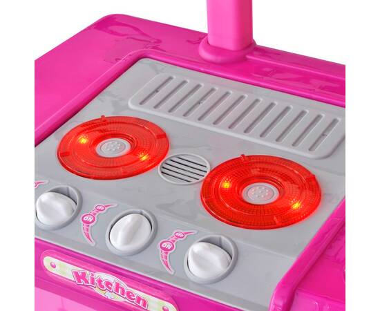 Bucătărie de jucărie pentru copii cu lumini și efecte sonore, roz, 4 image