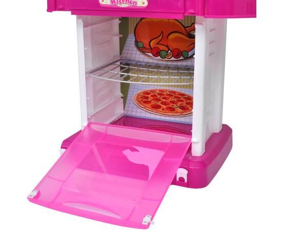 Bucătărie de jucărie pentru copii cu lumini și efecte sonore, roz, 5 image
