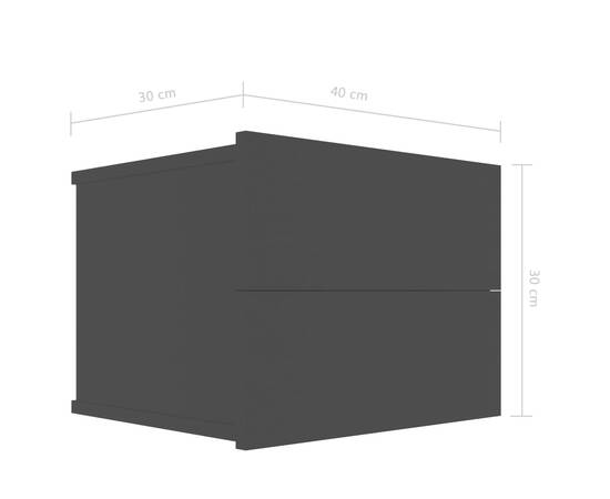 Noptieră, negru, 40 x 30 x 30 cm, pal, 7 image